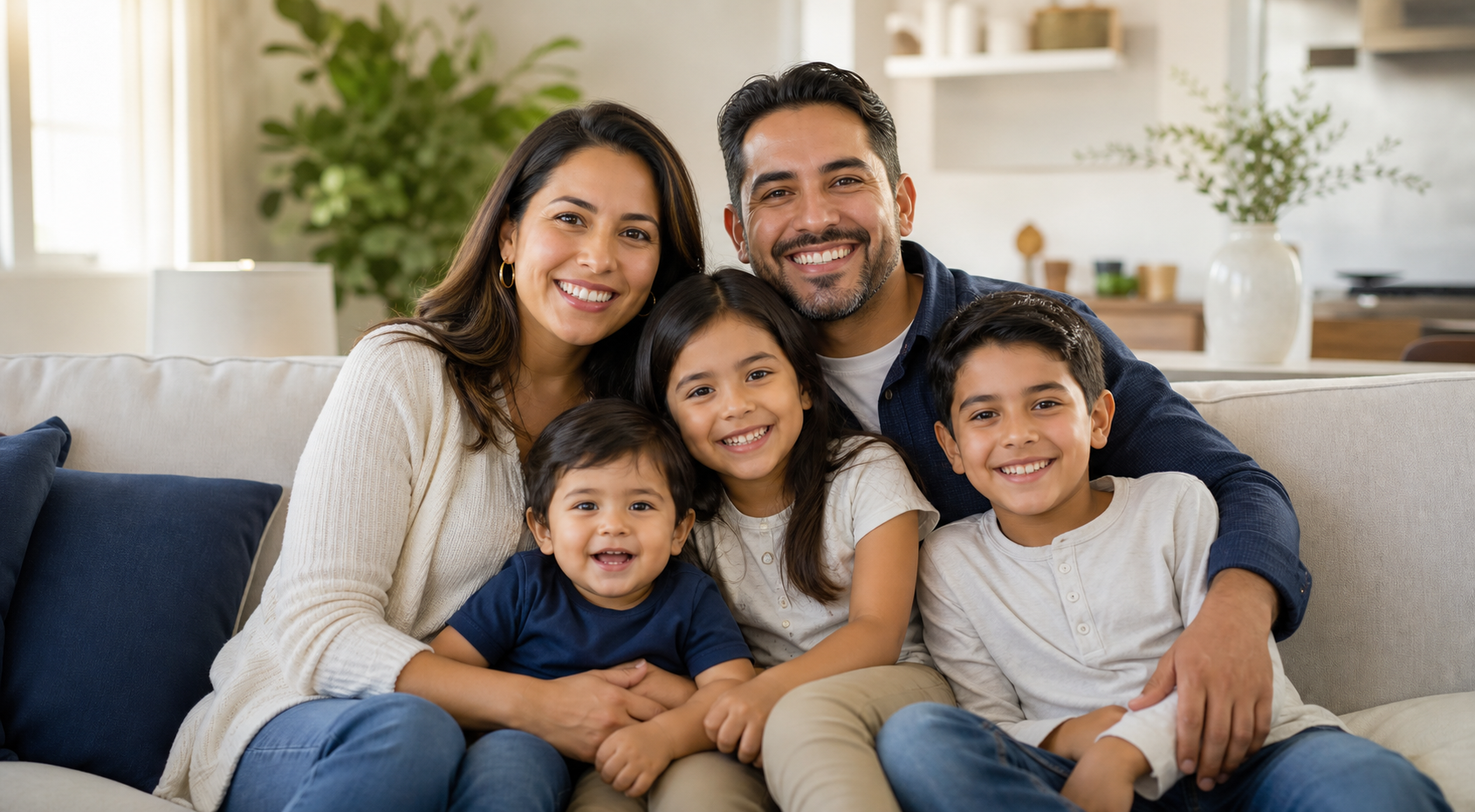 Familia protegida con seguro de vida